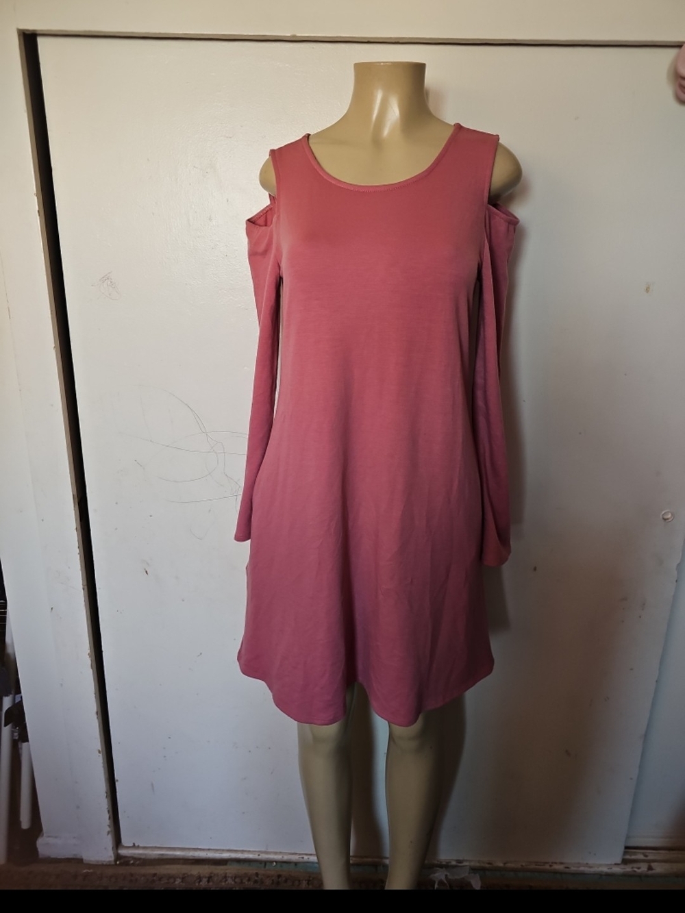 Alyx Dusty Rose Cold-Shoulder Mini Dress